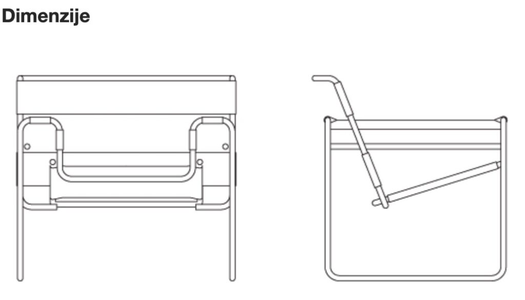 wassily chair dimenzije