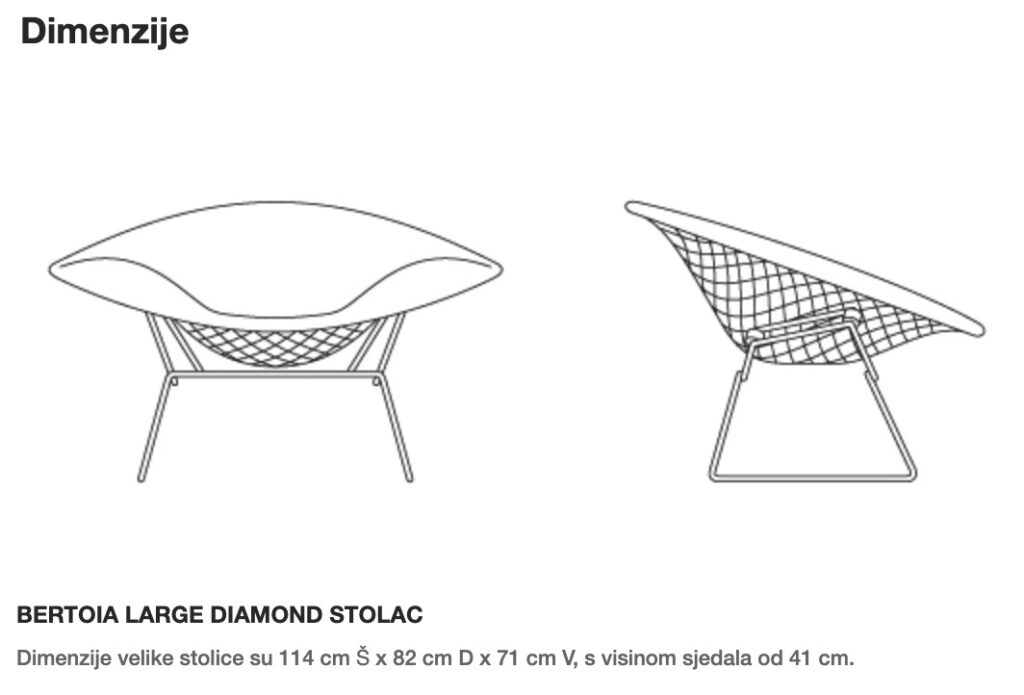 DIZAJNERSKA STOLICA BERTOIA